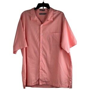 Daniel Cremieux Collection XL Short Sleeve Salmon Button Down Shirt Summer Beach